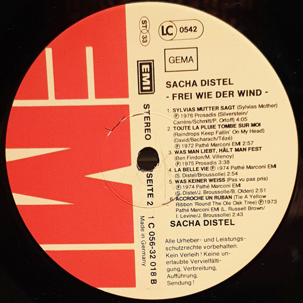 Cover zu Sacha Distel - Frei Wie Der Wind | 1976 | Vinyl | Pop | Germany Schallplatten Ankauf