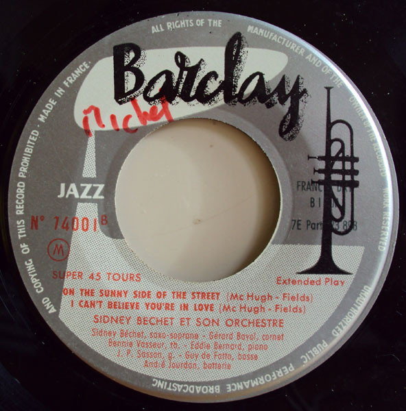 Cover zu Sidney Bechet And His Orchestra - High Society | Vinyl | Jazz | France