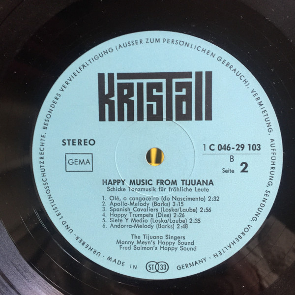 Cover zu The Tijuana Singers, Many Meyn's Happy Sound, Fred Salmon's Happy Sound - Happy Music from Tijuana - Schicke Tanzmusik Für Fröhliche Leute | Vinyl | Pop | Germany