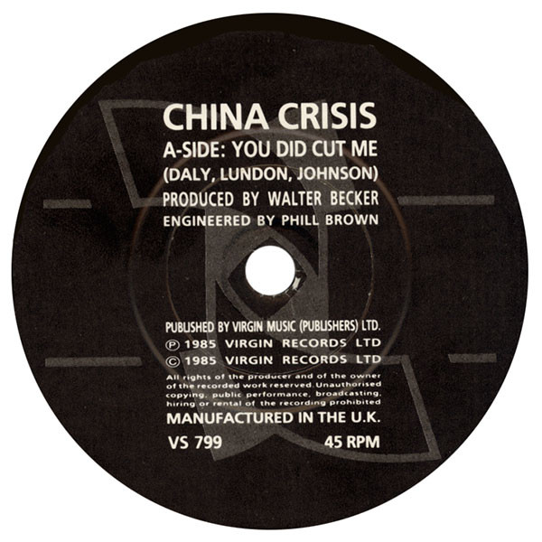 Cover zu China Crisis - You Did Cut Me | 1985 | Vinyl | Electronic | UK