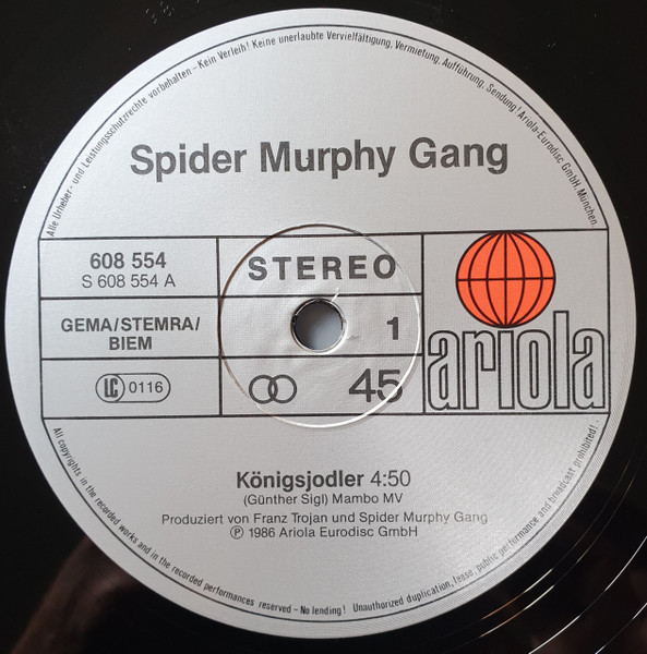 Cover zu Spider Murphy Gang - Der Königsjodler | 1986 | Vinyl | Rock | Germany