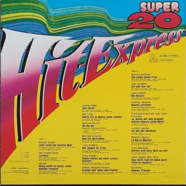 Cover zu Various - Super 20 - Hit-Express | 1981 | Vinyl | Pop | Germany Schallplatten Ankauf