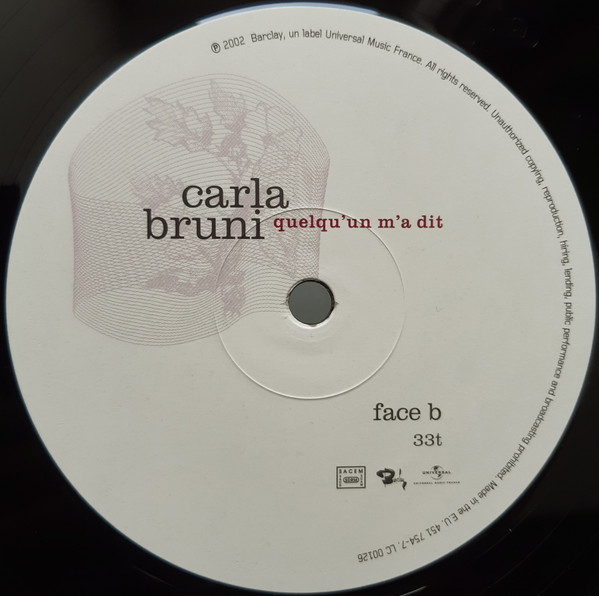 Cover zu Carla Bruni - Quelqu'un M'a Dit | 2023 | Vinyl | Pop | France Schallplatten Ankauf