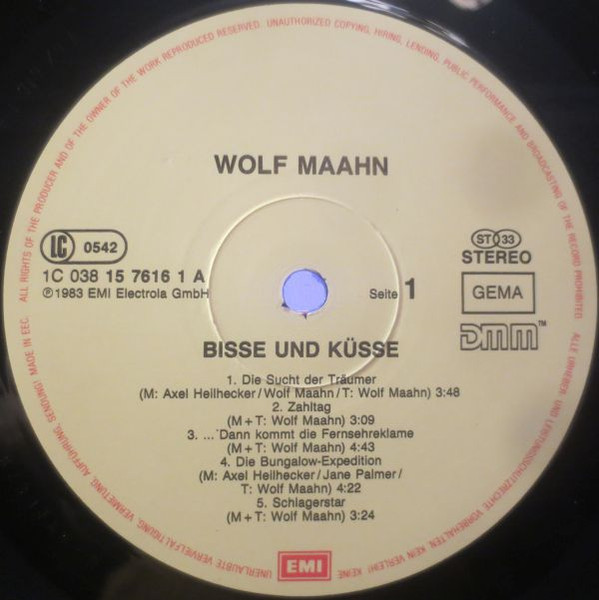 Cover zu Wolf Maahn & Die Deserteure - Bisse Und Küsse | 1983 | Vinyl | Rock, Pop | Germany