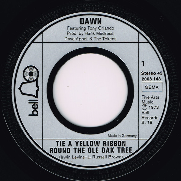 Cover zu Dawn (5) Featuring Tony Orlando - Tie A Yellow Ribbon Round The Ole Oak Tree | 1973 | Vinyl | Pop | Germany Schallplatten Ankauf