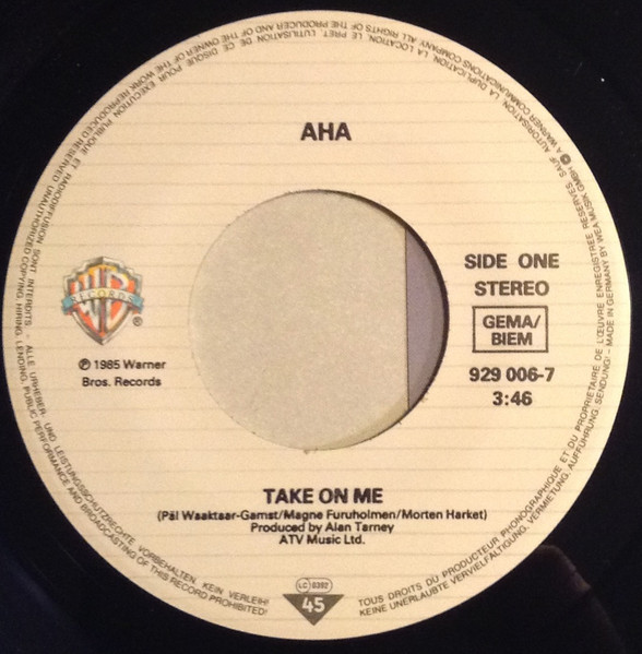 Cover zu a-ha - Take On Me | 1985 | Vinyl | Electronic, Pop | Europe