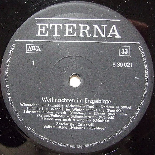 Cover zu Various - Weihnachten Im Erzgebirge | 1980 | Vinyl | Folk, World, & Country | German Democratic Republic (GDR) Schallplatten Ankauf