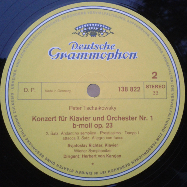 Cover zu Pyotr Ilyich Tchaikovsky - Sviatoslav Richter · Herbert von Karajan · Wiener Symphoniker - Klavierkonzert Nr.1 B-moll · Piano Concerto No. 1 In B Flat Minor | Vinyl | Classical | Germany