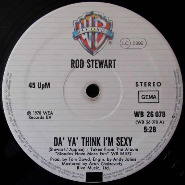 Cover zu Rod Stewart - Da’ Ya’ Think I’m Sexy | 1978 | Vinyl, 12