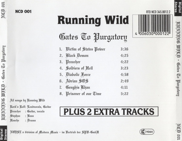 Cover zu Running Wild - Gates To Purgatory | 1993 | CD, Album, Repress | Rock | Germany