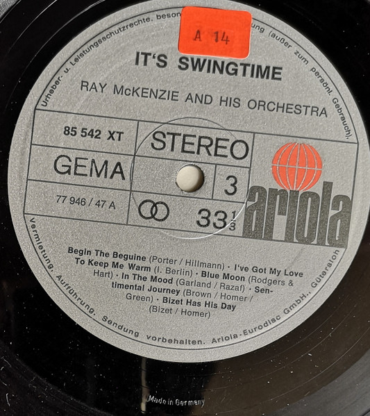 Cover zu Ray McKenzie And His Orchestra - It's Swingtime | Vinyl | Jazz | Germany