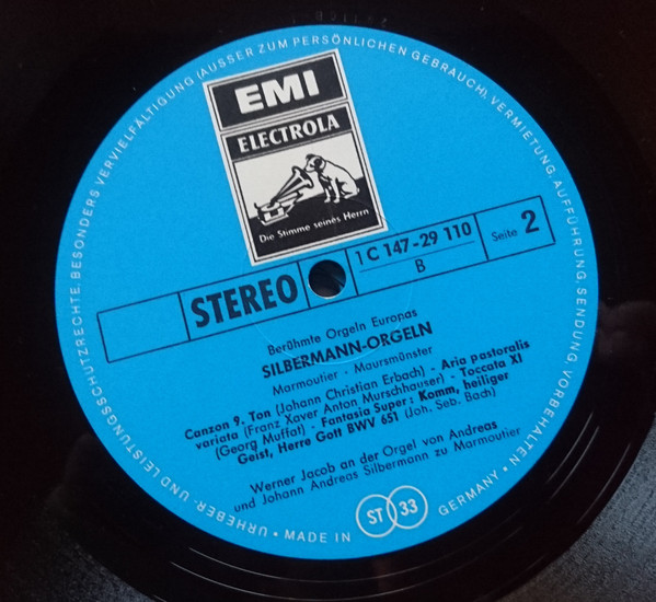 Cover zu Werner Jacob - Silbermann-Orgeln - Berühmte Orgeln Europas | Vinyl | Classical | Germany