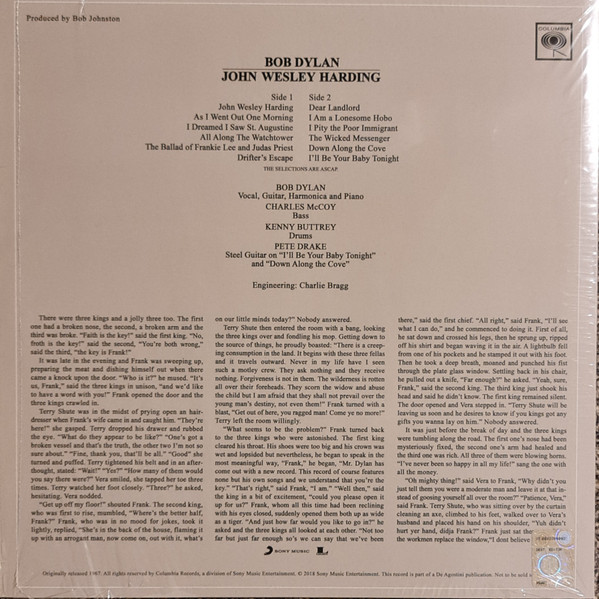 Cover zu Bob Dylan - John Wesley Harding | 2021 | Vinyl | Rock | UK Schallplatten Ankauf