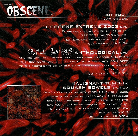 Cover zu Squash Bowels - No Mercy | 2004 | CD, Album, Enhanced | Rock | Czech Republic