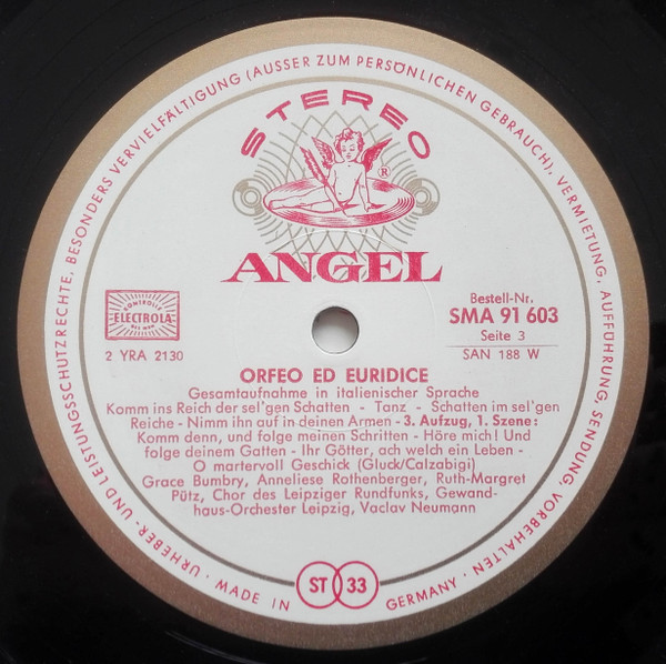 Cover zu Christoph Willibald Gluck - Grace Bumbry, Anneliese Rothenberger, Ruth-Margret Pütz, Rundfunkchor Leipzig, Gewandhausorchester Leipzig, Václav Neumann - Orfeo Ed Euridice | Vinyl | Classical