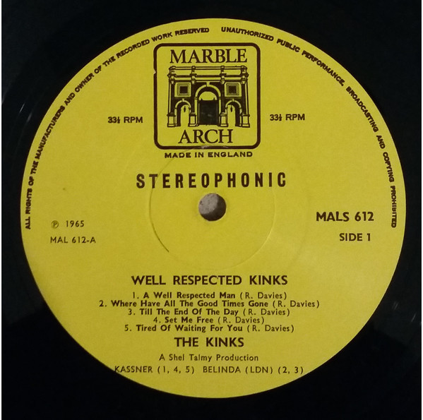 Cover zu The Kinks - Well Respected Kinks | 1966 | Vinyl | Rock | UK Schallplatten Ankauf
