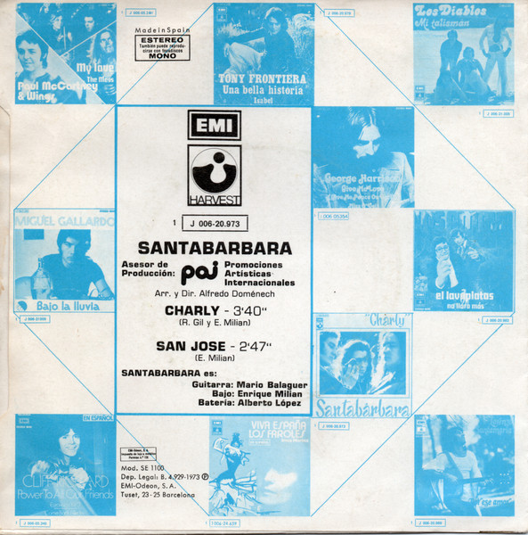 Cover zu Santabarbara - Charly | 1973 | Vinyl | Pop | Spain Schallplatten Ankauf