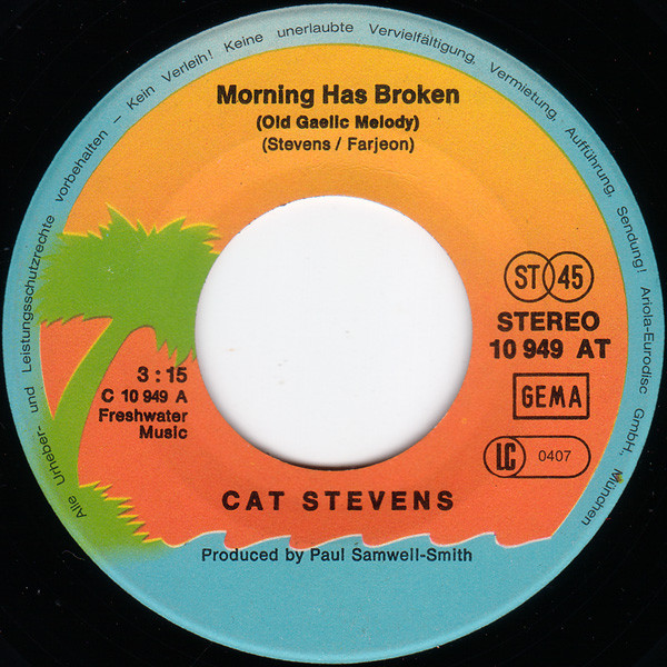 Cover zu Cat Stevens - Morning Has Broken / Glad I'm Alive | 1976 | Vinyl | Rock | Germany Schallplatten Ankauf