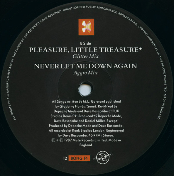 Cover zu Depeche Mode - Never Let Me Down Again (Split Mix) | 1987 | Vinyl | Electronic | UK Schallplatten Ankauf