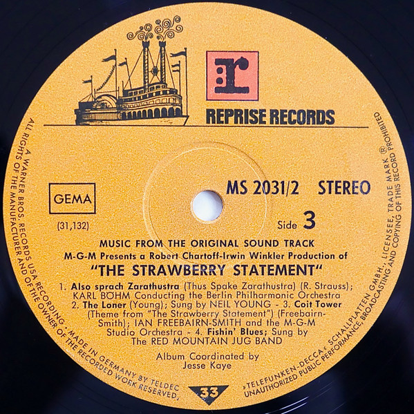 Cover zu Various - The Strawberry Statement | 1970 | Vinyl | Rock, Stage & Screen | Germany