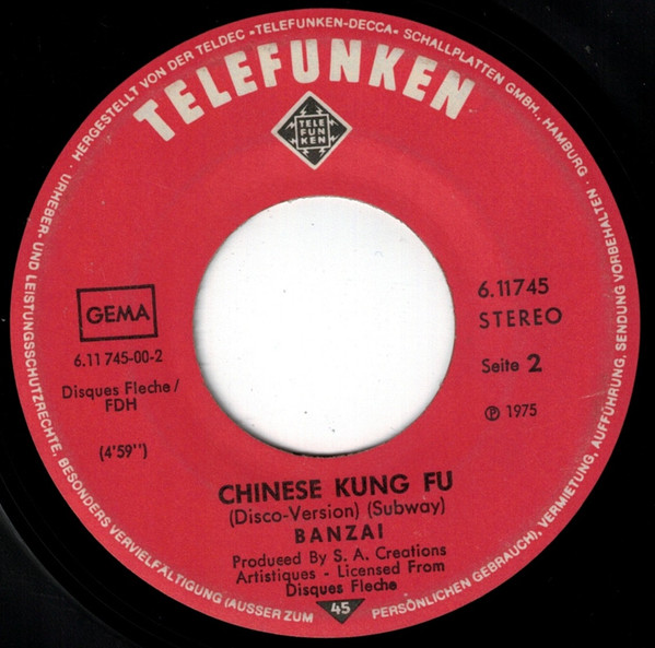 Cover zu Banzaii - Chinese Kung Fu | 1975 | Vinyl | Funk / Soul | Germany Schallplatten Ankauf