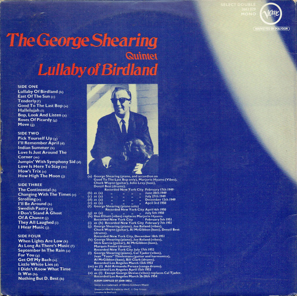 Cover zu The George Shearing Quintet - Lullaby Of Birdland | Vinyl | Jazz | UK