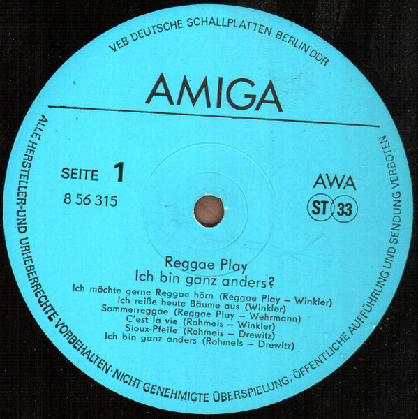 Cover zu Reggae Play - Ich Bin Ganz Anders? | 1988 | Vinyl, LP, Album, Stereo | Reggae, Pop | German Democratic Republic (GDR) Schallplatten Ankauf