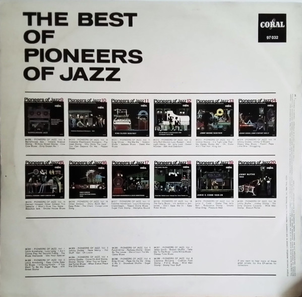 Cover zu Various - The Best Of Pioneers Of Jazz | 1963 | Vinyl | Jazz, Blues | Europe