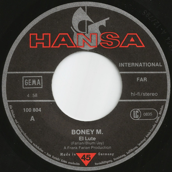Cover zu Boney M. - El Lute / Gotta Go Home | 1979 | Vinyl | Funk / Soul | Germany