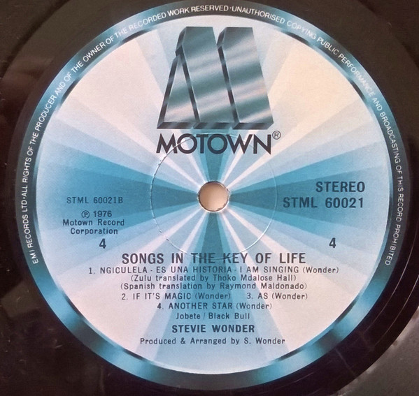 Cover zu Stevie Wonder - Songs In The Key Of Life | 1976 | Vinyl | Funk / Soul, Pop | UK