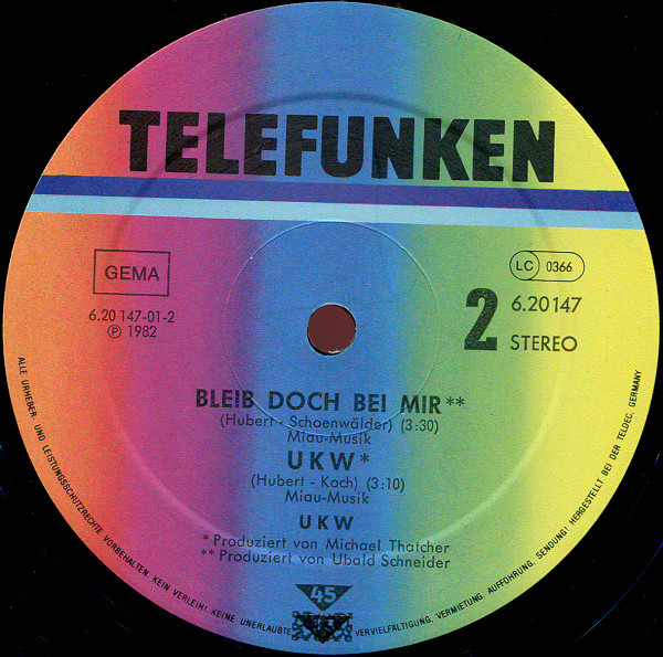 Cover zu UKW (2) - Sommersprossen | 1982 | Vinyl, 12