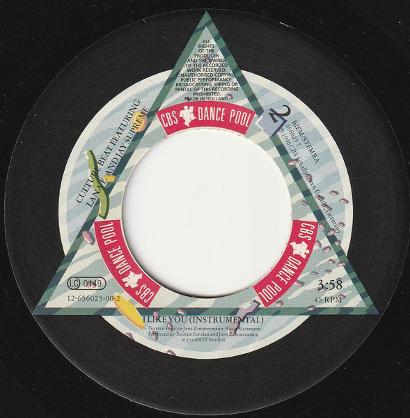 Cover zu Culture Beat Featuring Lana E. And Jay Supreme - I Like You | 1990 | Vinyl | Electronic | Europe