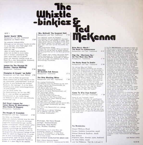 Cover zu The Whistlebinkies & Ted McKenna (2) - The Whistlebinkies & Ted McKenna | 1976 | Vinyl | Folk, World, & Country | German Democratic Republic (GDR) Schallplatten Ankauf