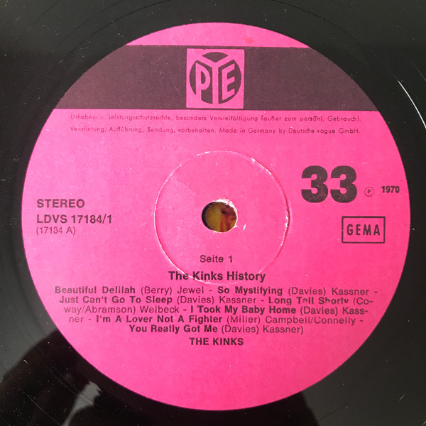Cover zu The Kinks - History Vol. 1 | 1970 | Vinyl | Rock | Germany