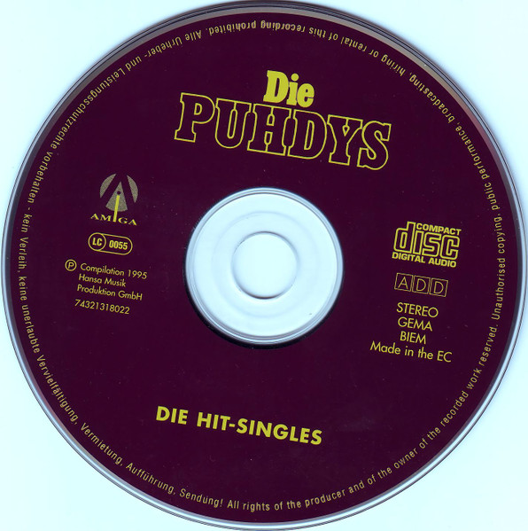 Cover zu Puhdys - Die Hit-Singles | 1995 | CD, Compilation | Rock | Germany
