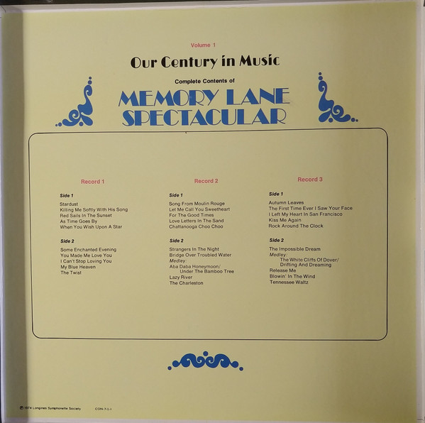 Cover zu The Longines Symphonette - Memory Lane Spectacular | 1974 | Vinyl | Jazz | US Schallplatten Ankauf