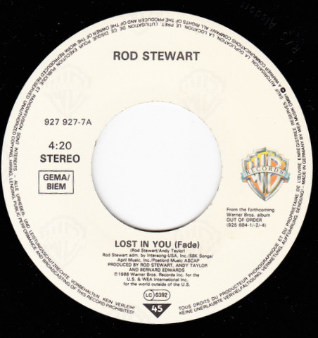 Cover zu Rod Stewart - Lost In You | 1988 | Vinyl | Rock, Pop | Europe