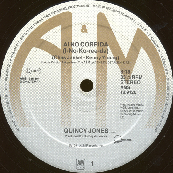 Cover zu Quincy Jones - Ai No Corrida | 1981 | Vinyl | Funk / Soul | Netherlands