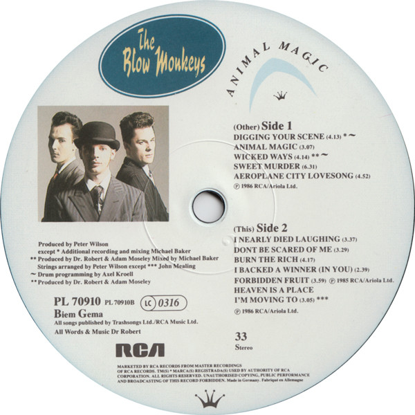 Cover zu The Blow Monkeys - Animal Magic | 1986 | Vinyl | Rock, Pop | UK & Europe
