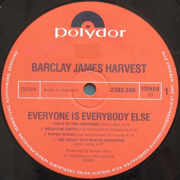 Cover zu Barclay James Harvest - Everyone Is Everybody Else | 1974 | Vinyl | Rock | Germany