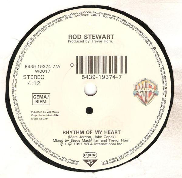 Cover zu Rod Stewart - Rhythm Of My Heart | 1991 | Vinyl | Rock | Europe