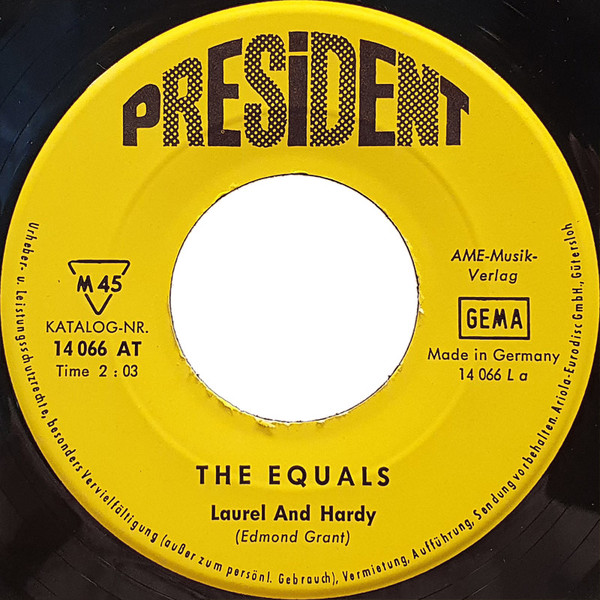 Cover zu The Equals - Laurel And Hardy / Giddy Up A Ding Dong | 1968 | Vinyl | Rock, Pop | Germany Schallplatten Ankauf