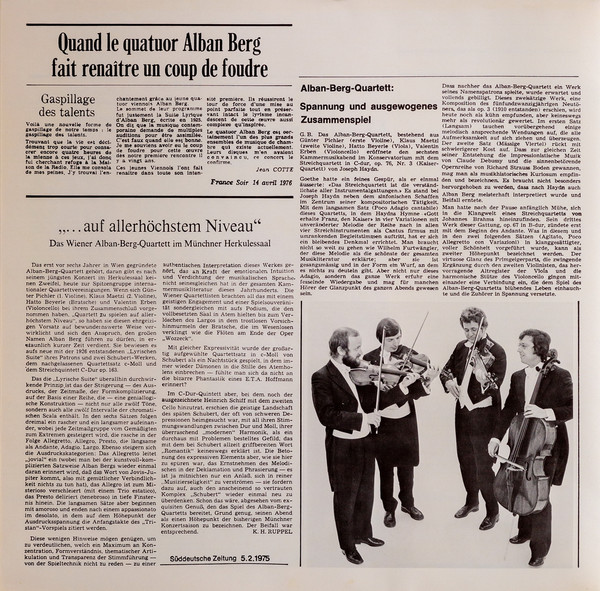 Cover zu Wolfgang Amadeus Mozart / Joseph Haydn - Alban Berg Quartett - »Frühlingsquartett« / »Reiterquartett« | 1977 | Vinyl | Classical | Germany