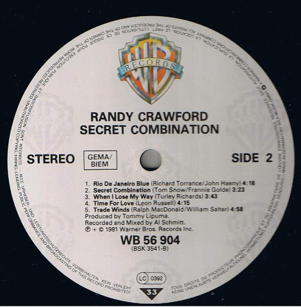 Cover zu Randy Crawford - Secret Combination | 1981 | Vinyl, LP, Album, Stereo | Funk / Soul | Europe