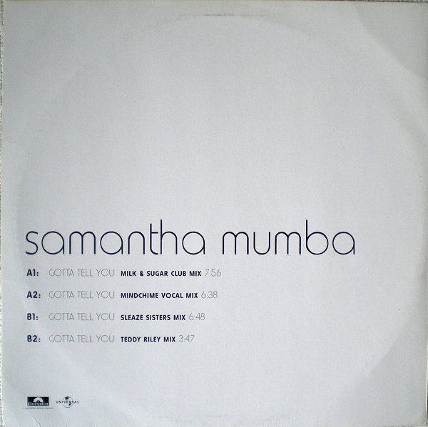 Cover zu Samantha Mumba - Gotta Tell You | 2000 | Vinyl | Electronic, Hip Hop, Funk / Soul | UK