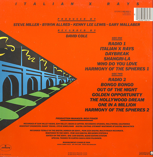 Cover zu Steve Miller Band - Italian X Rays | 1984 | Vinyl | Rock | Netherlands Schallplatten Ankauf