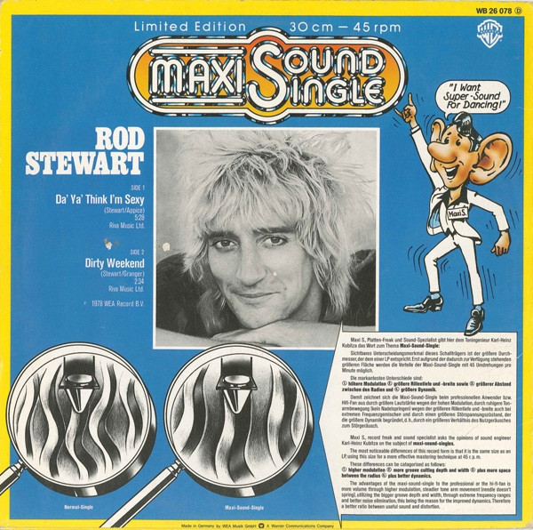 Cover zu Rod Stewart - Da’ Ya’ Think I’m Sexy | 1978 | Vinyl, 12