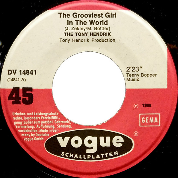 Cover zu The Tony Hendrik Five - The Grooviest Girl In The World / Majestic World | 1969 | Vinyl | Rock | Germany