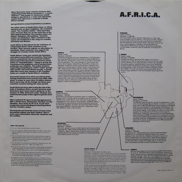 Cover zu Stetsasonic Featuring Rev. Jesse Jackson With Babatunde Olatunji And Drums Of Passion - A.F.R.I.C.A. | 1988 | Vinyl | Hip Hop | Netherlands Schallplatten Ankauf