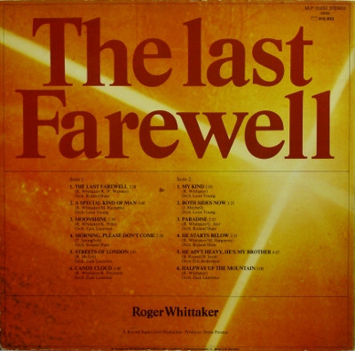 Cover zu Roger Whittaker - The Last Farewell | 1975 | Vinyl | Pop, Folk, World, & Country | Germany Schallplatten Ankauf